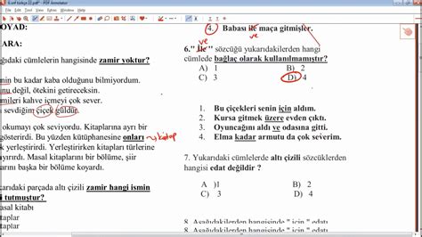 Eğitimhane 6 sınıf türkçe 2 dönem 1 yazılı